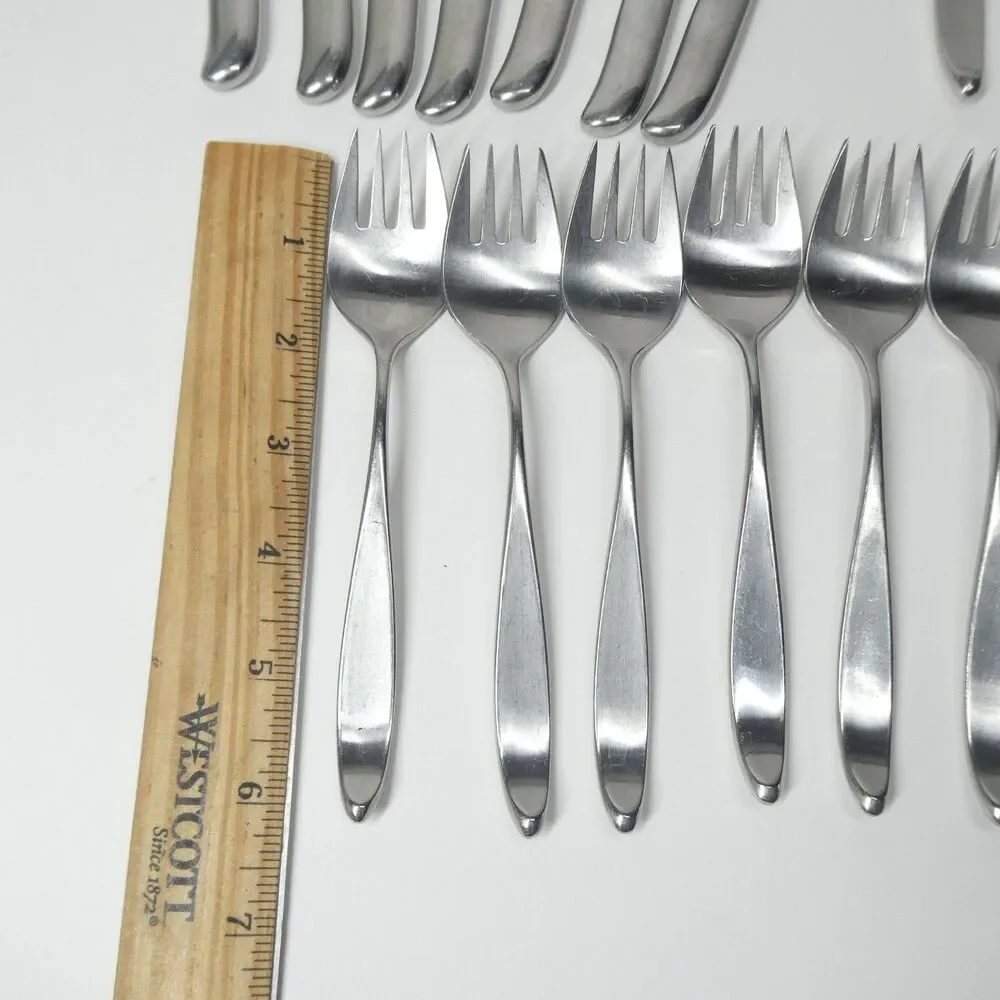 Lauffer Towle Design 2 Stainless Japan 21pc Flatware Lot Forks 18/8 MCM Vintage